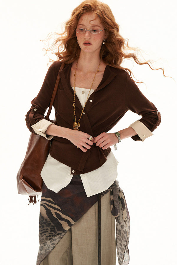 Button-Up Waist-Slimming Shirt Top