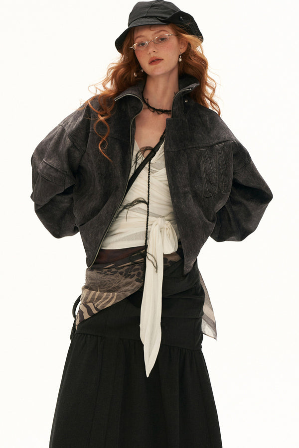 Imitation Horsehair Texture Silhouette Button Jacket
