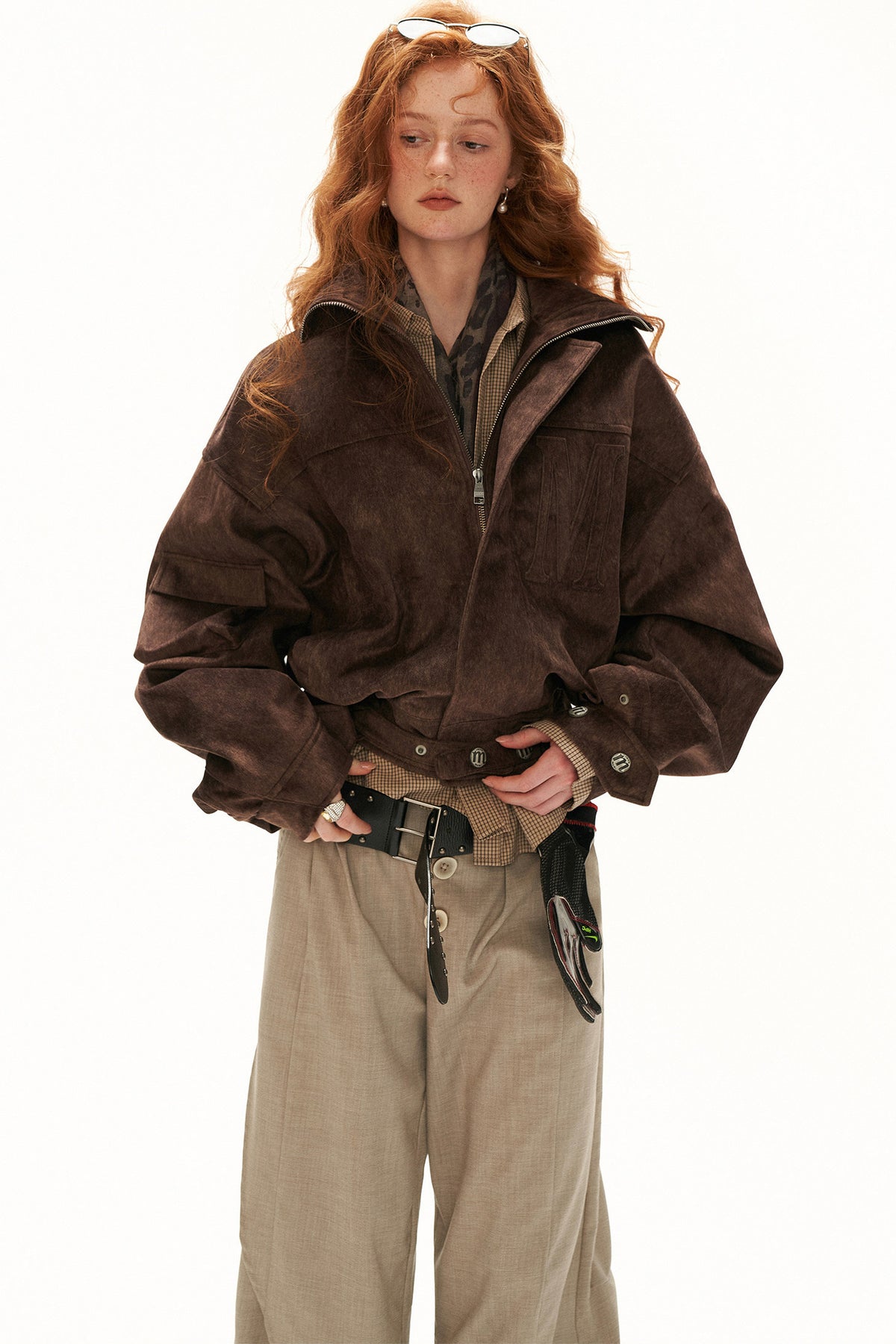 Imitation Horsehair Texture Silhouette Button Jacket