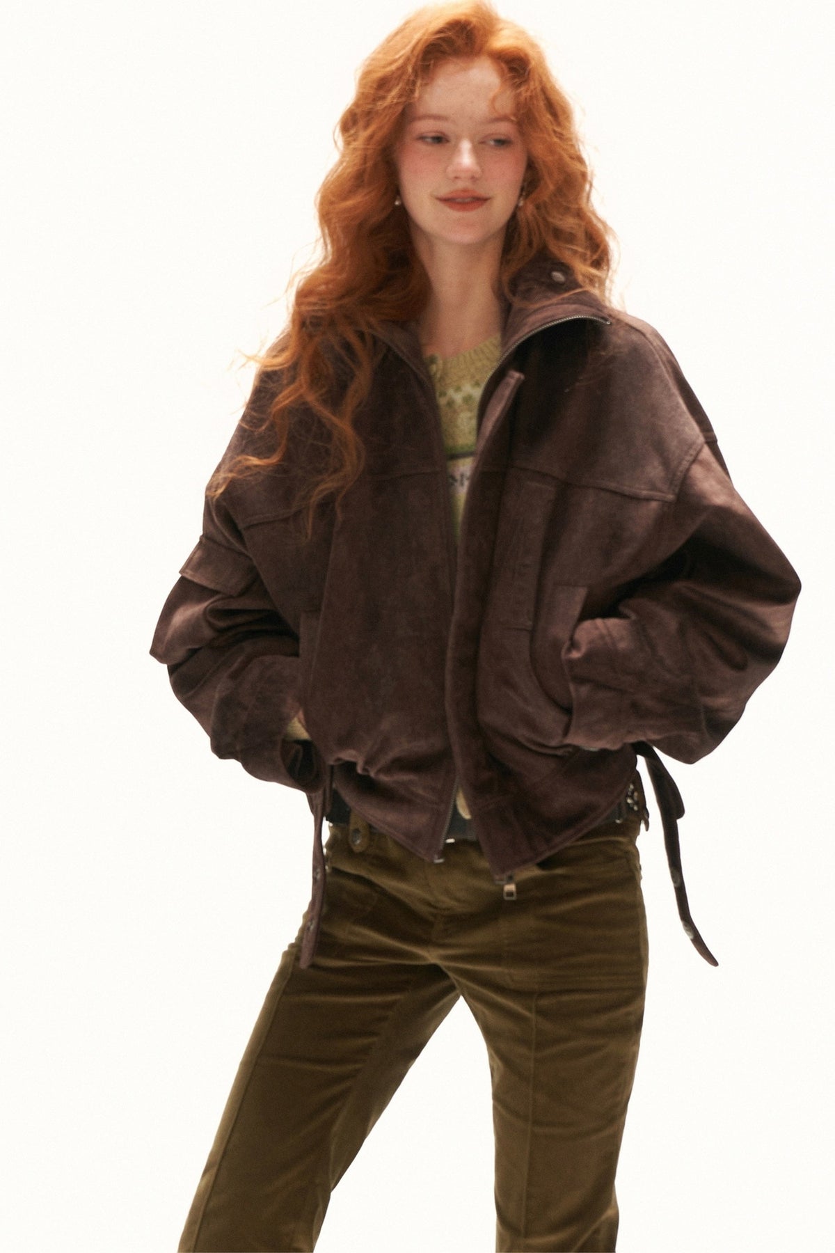 Imitation Horsehair Texture Silhouette Button Jacket