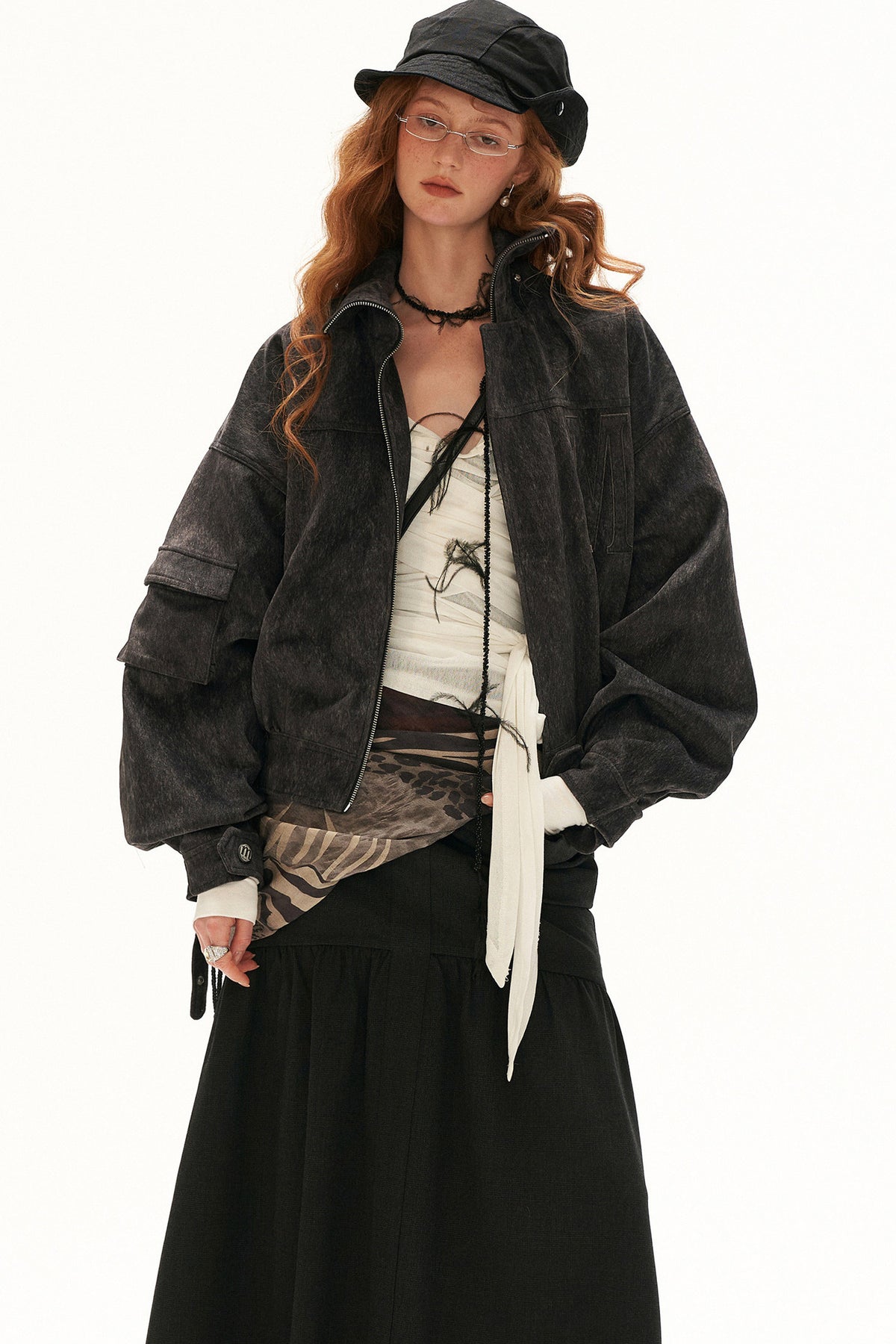 Imitation Horsehair Texture Silhouette Button Jacket
