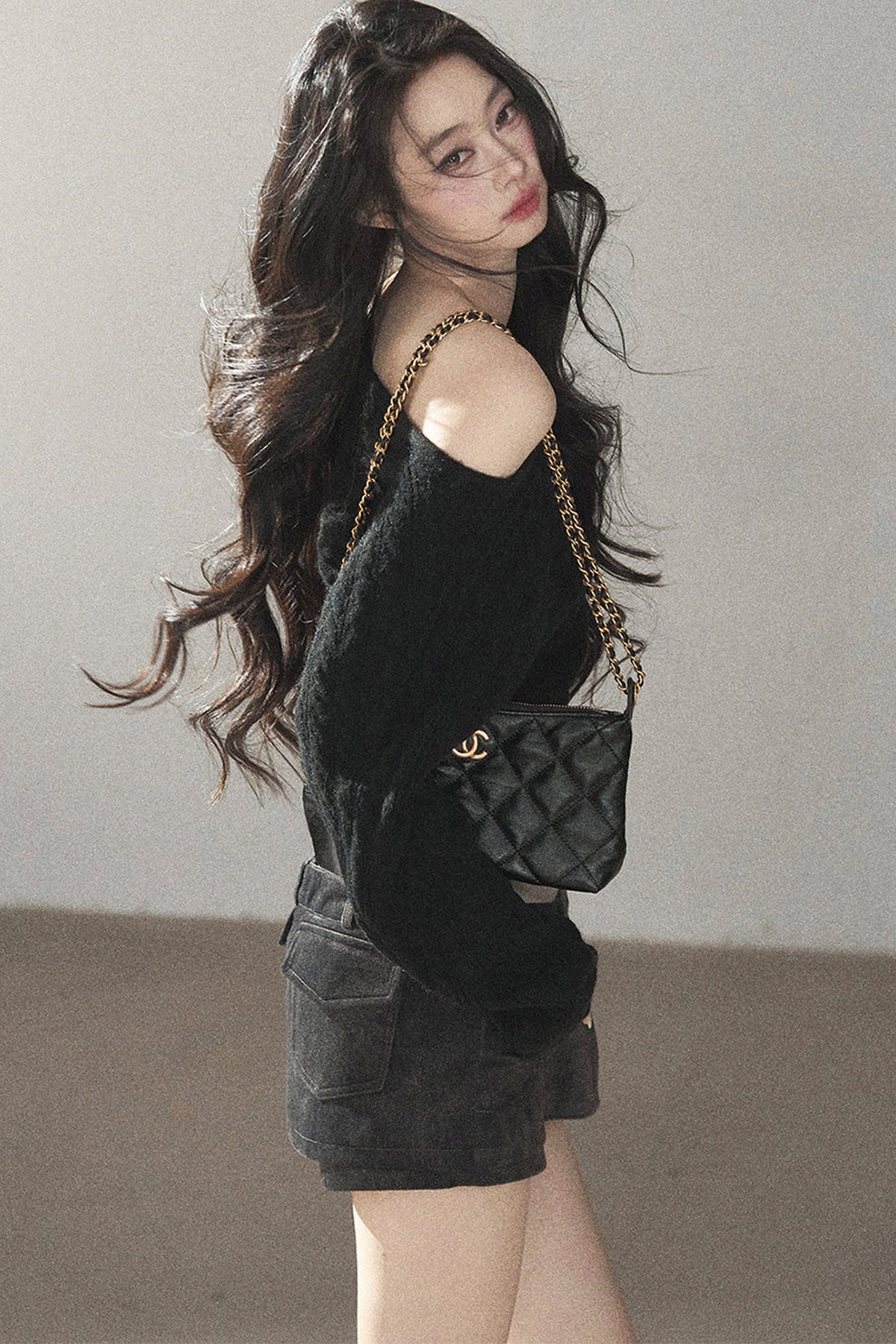Off-Shoulder Cable Knit Sweater