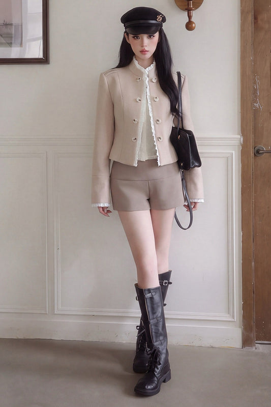 High-Waisted Wide-Leg Trousers