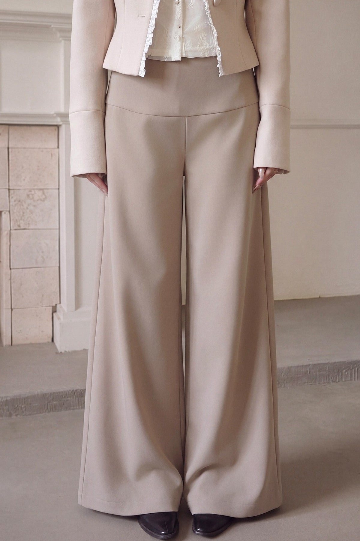 High-Waisted Wide-Leg Trousers