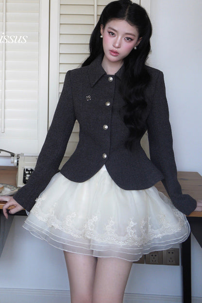 High Waist Lace Layered Cake Skirt