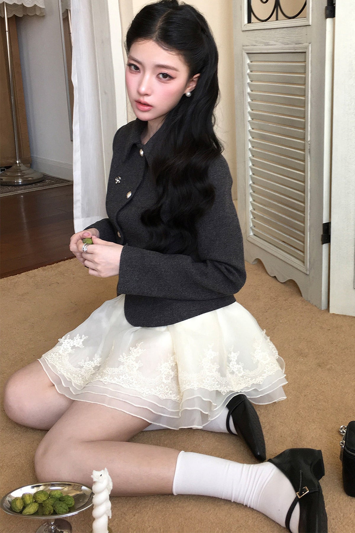 High Waist Lace Layered Cake Skirt