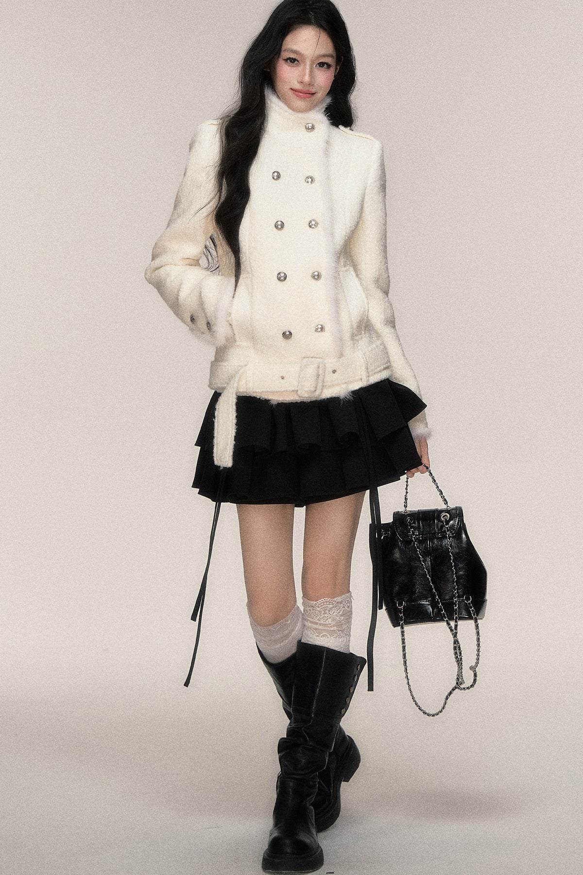 Bow Ribbon Double-Layered Cake Skirt