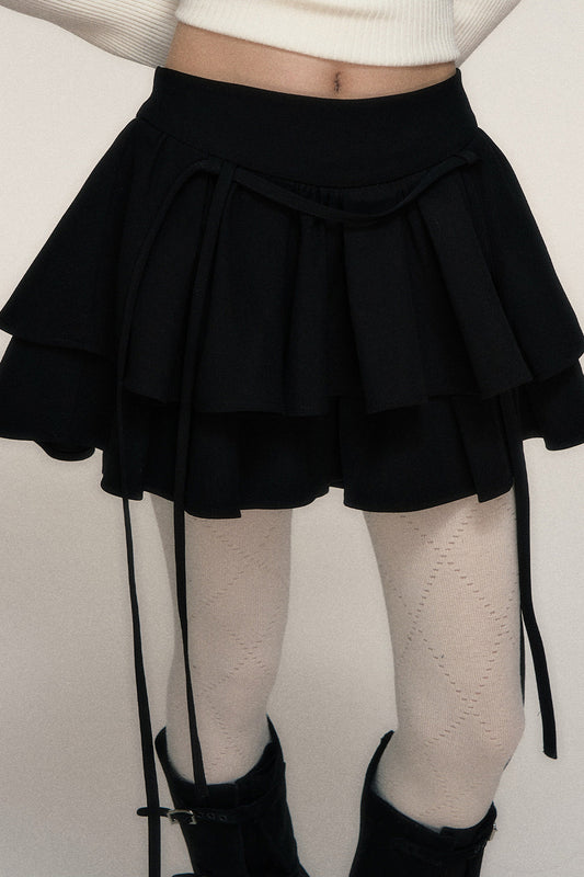 Bow Ribbon Double-Layered Cake Skirt