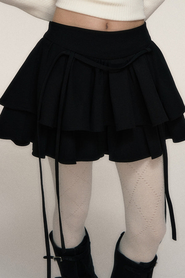 Bow Ribbon Double-Layered Cake Skirt
