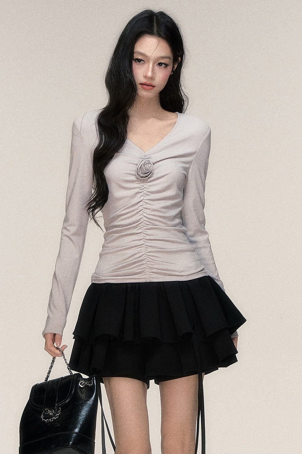 Bow Ribbon Double-Layered Cake Skirt