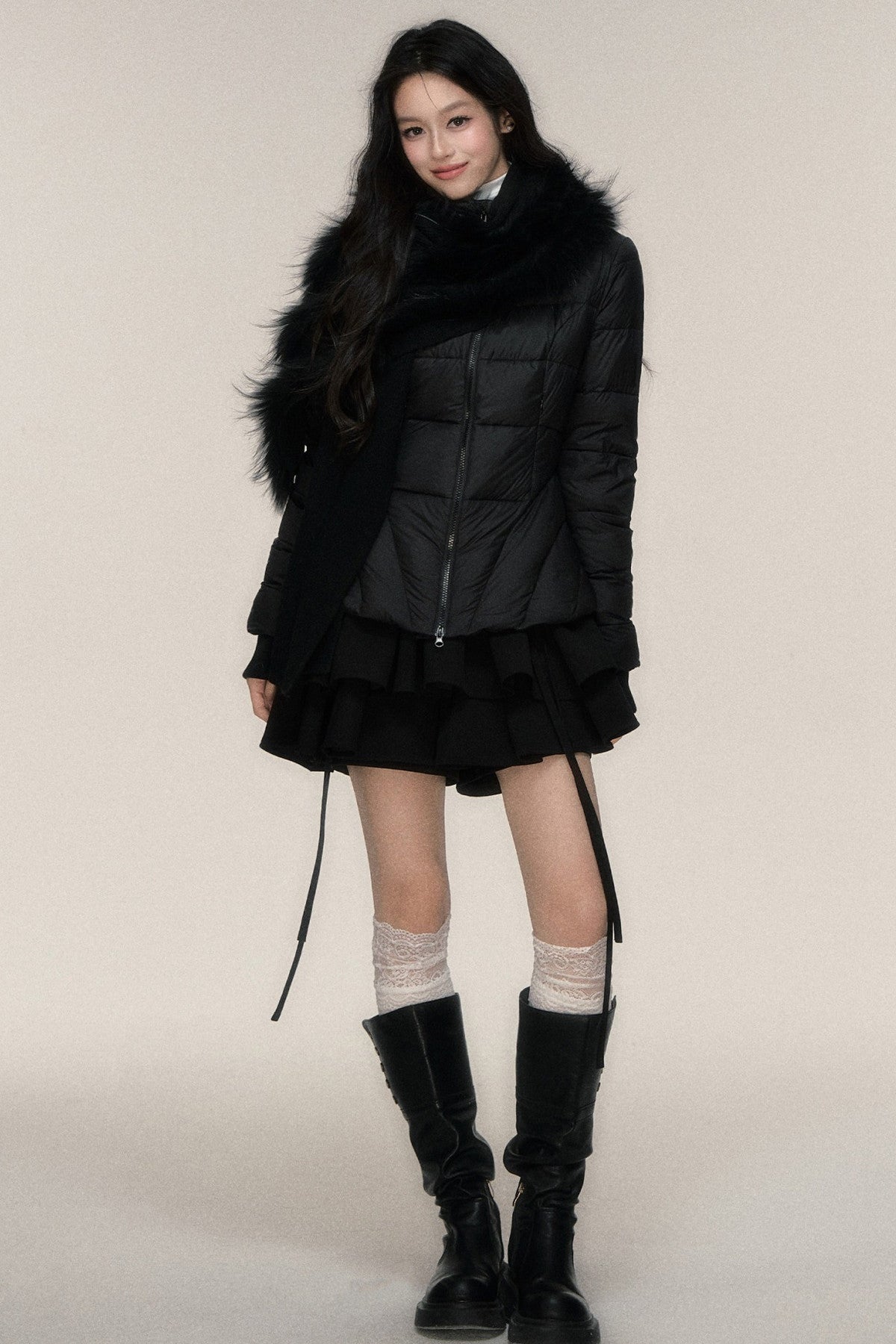 Lightweight White Duck Down Jacket Set-Up