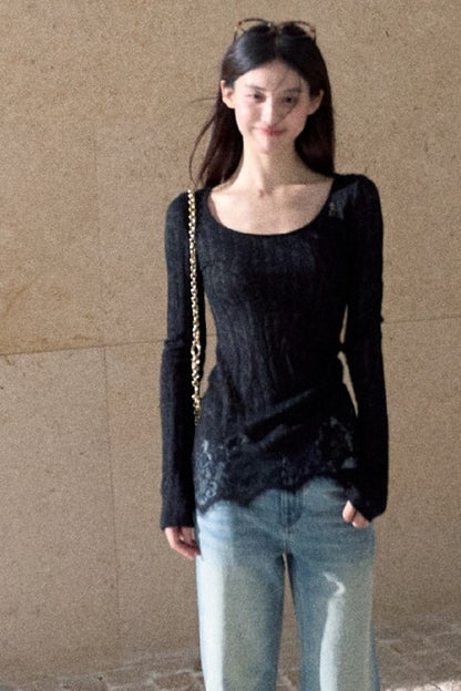 Jeans in denim lavato effetto vintage a gamba dritta