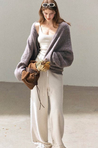 Shawl Wool Sweater And Camisole Set-Up