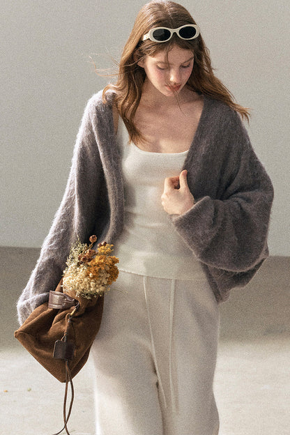 Shawl Wool Sweater And Camisole Set-Up