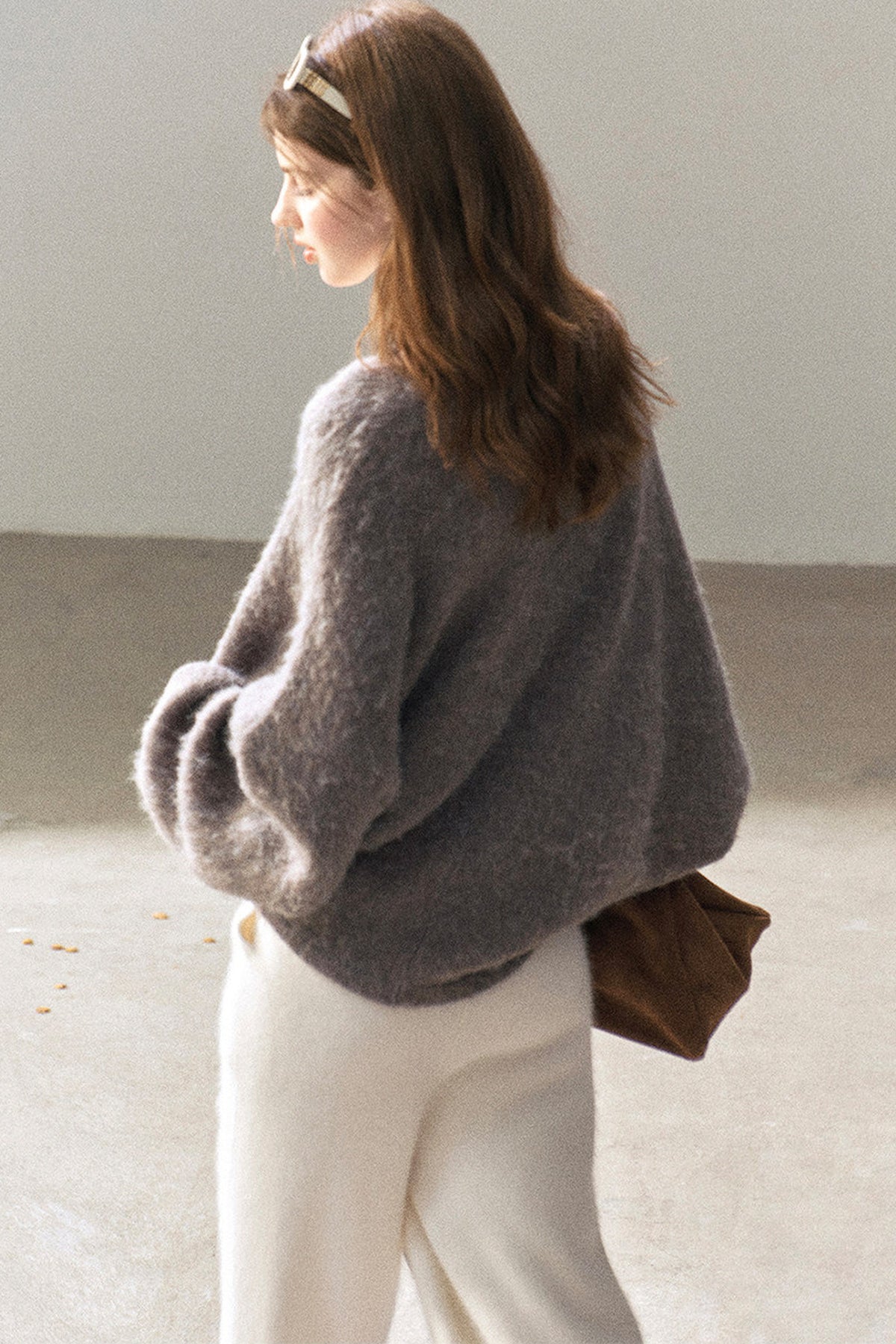 Shawl Wool Sweater And Camisole Set-Up