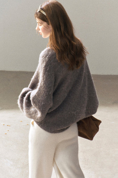 Shawl Wool Sweater And Camisole Set-Up