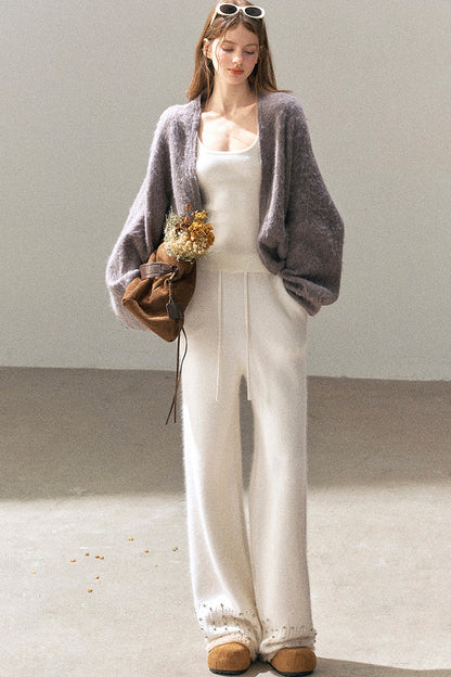 Shawl Wool Sweater And Camisole Set-Up