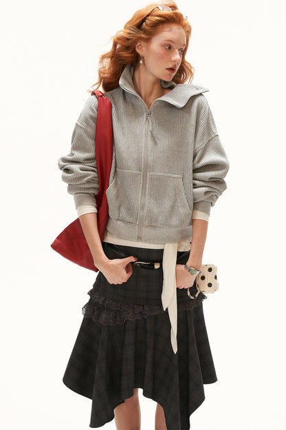 Structured Zip Knitted Jacket