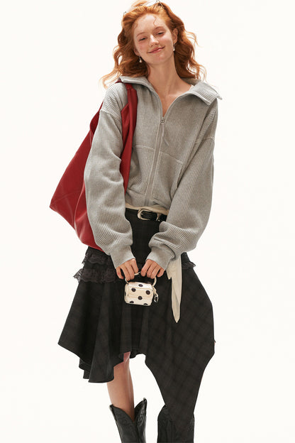 Structured Zip Knitted Jacket