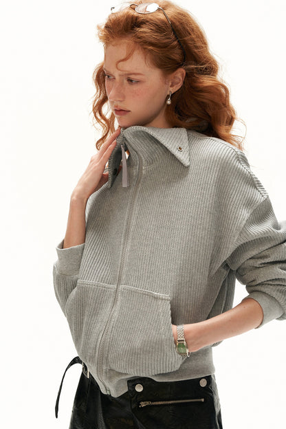 Structured Zip Knitted Jacket