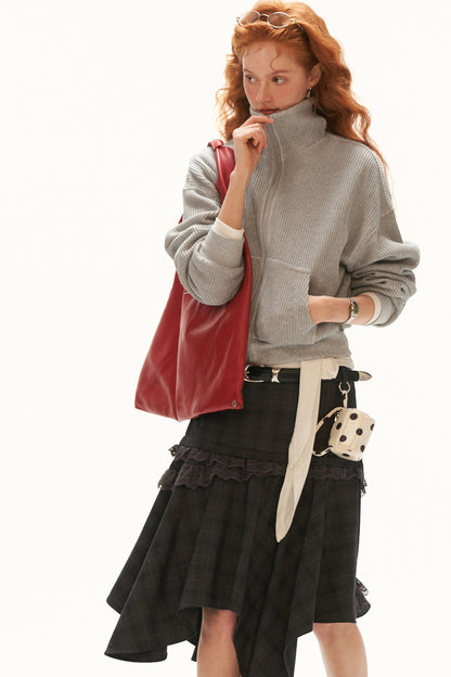 Structured Zip Knitted Jacket