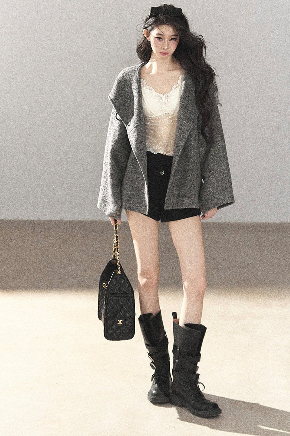 Double-Sided Cashmere Hooded Coat