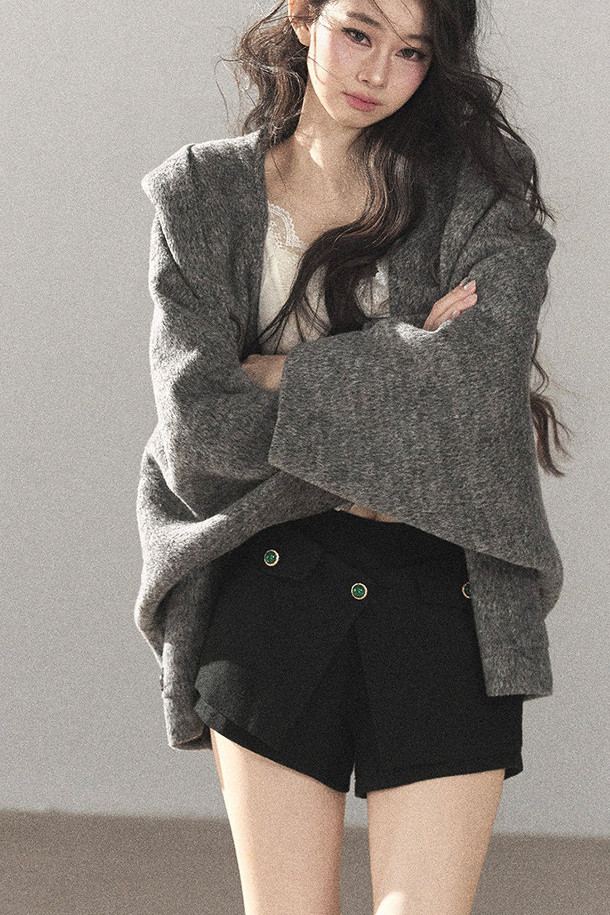 Double-Sided Cashmere Hooded Coat