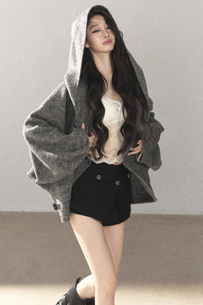 Double-Sided Cashmere Hooded Coat