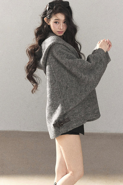 Double-Sided Cashmere Hooded Coat