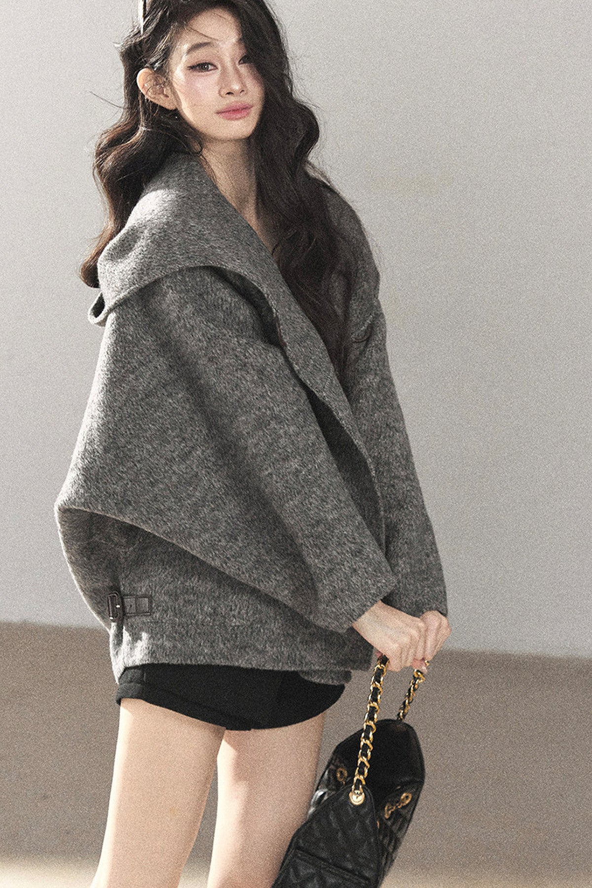 Double-Sided Cashmere Hooded Coat