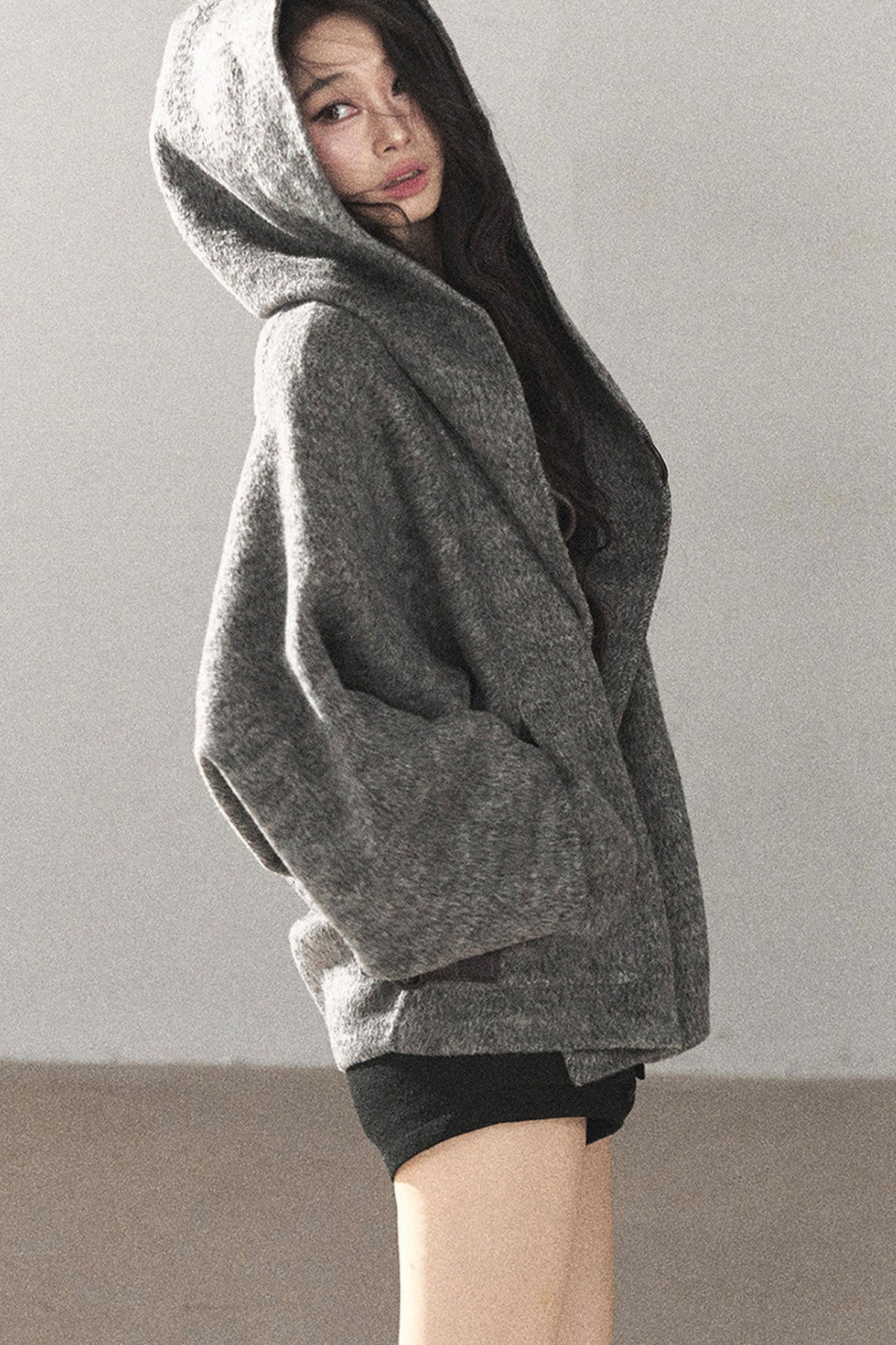 Double-Sided Cashmere Hooded Coat