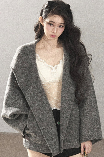 Double-Sided Cashmere Hooded Coat
