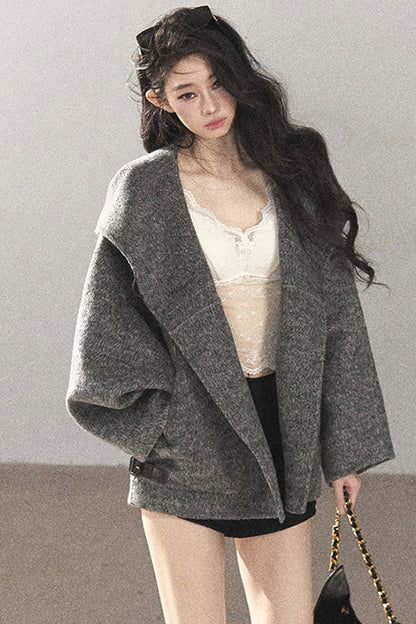 Double-Sided Cashmere Hooded Coat