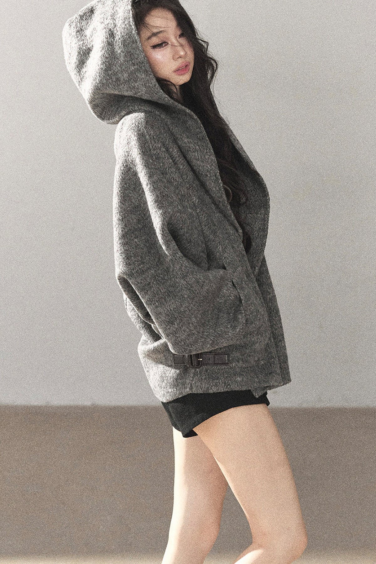 Double-Sided Cashmere Hooded Coat