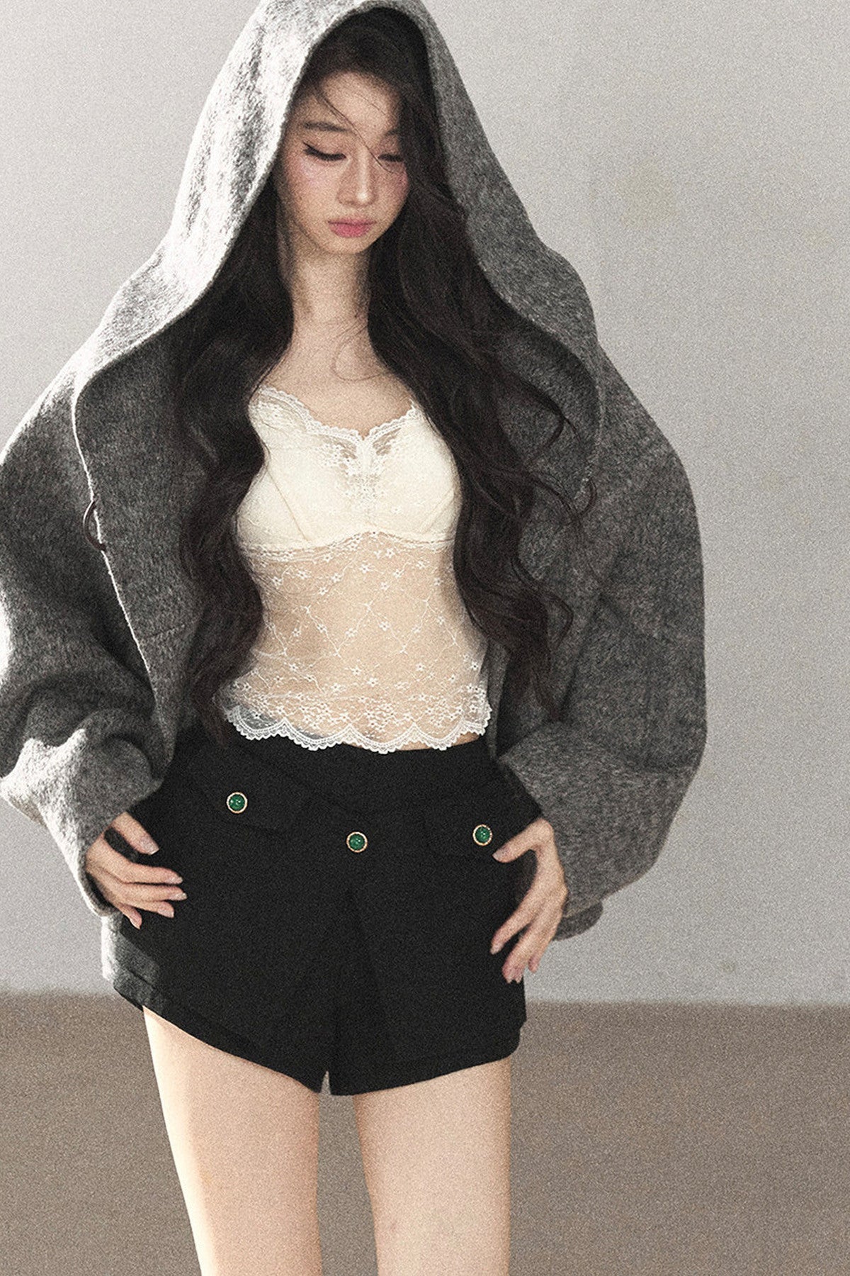 Double-Sided Cashmere Hooded Coat
