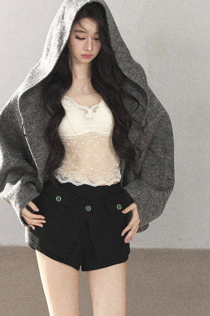 Double-Sided Cashmere Hooded Coat