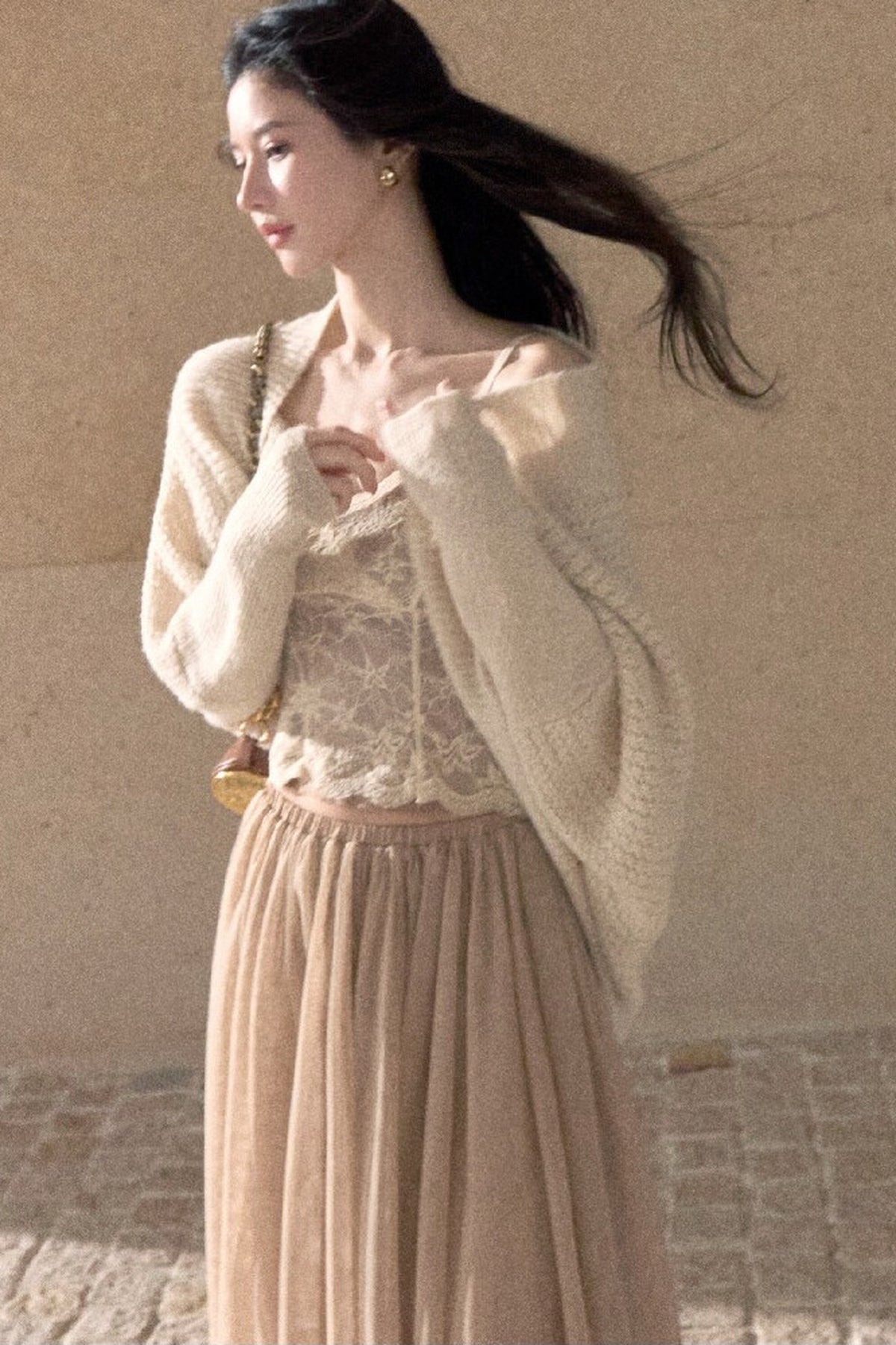 French Lace V-Neck Waist-Cinching Camisole