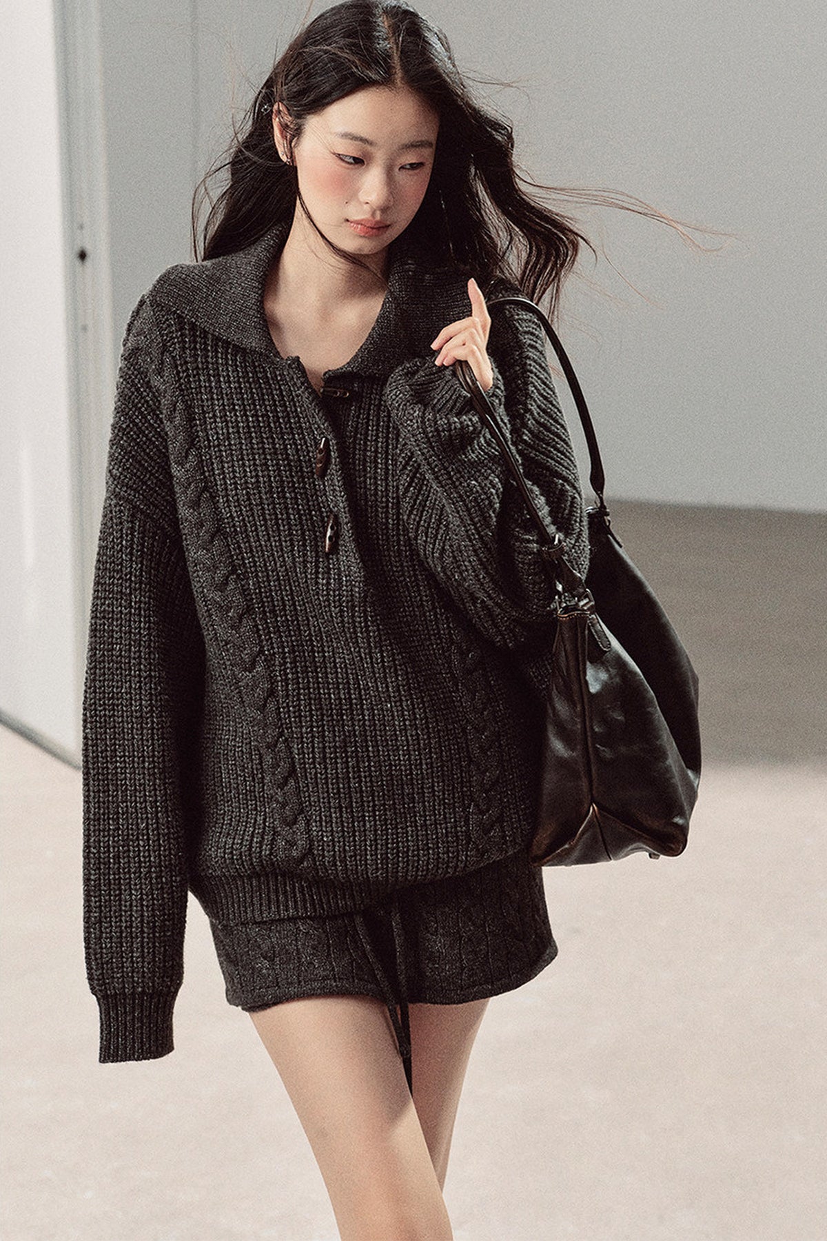 Silent Valley Wool Cable Knit Sweater and Pants Set-Up