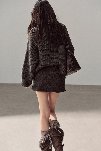Silent Valley Wool Cable Knit Sweater and Pants Set-Up