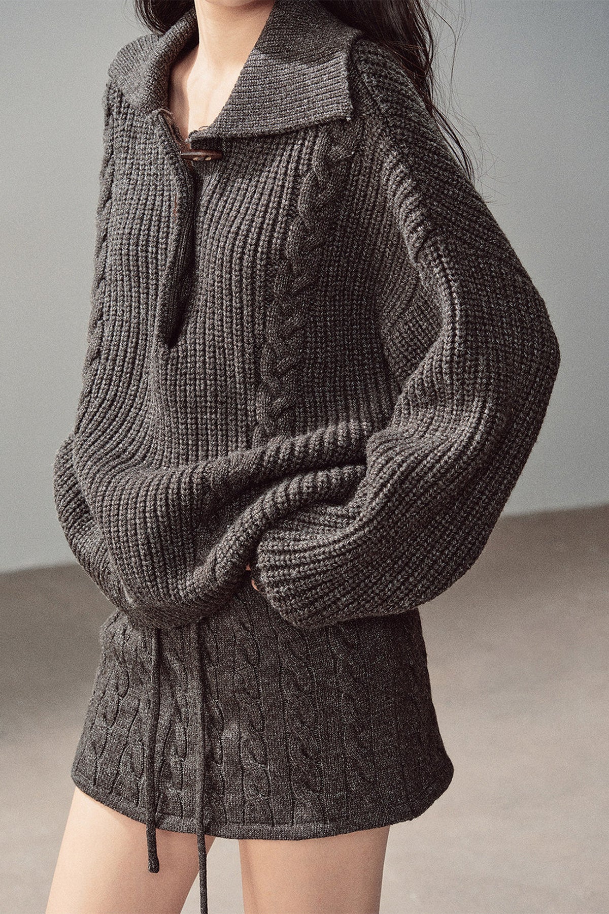 Silent Valley Wool Cable Knit Sweater and Pants Set-Up