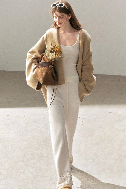 Raccoon Fur Wide-Leg Pants