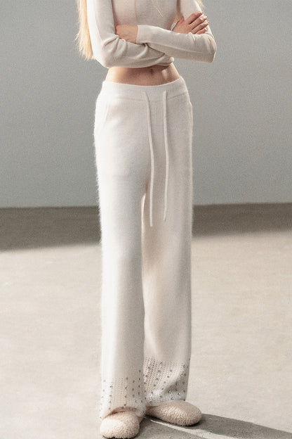 Raccoon Fur Wide-Leg Pants