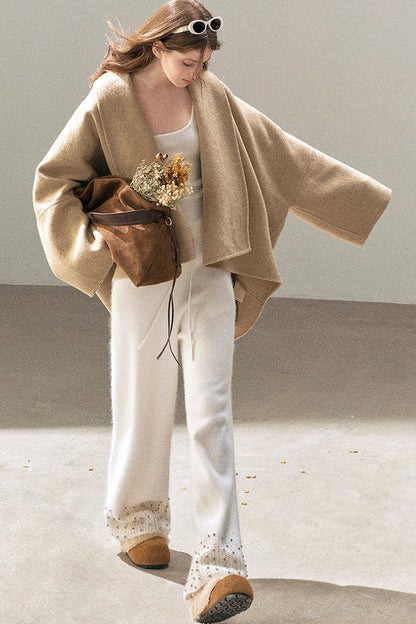 Raccoon Fur Wide-Leg Pants