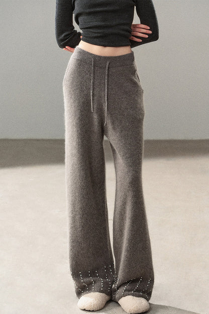 Raccoon Fur Wide-Leg Pants