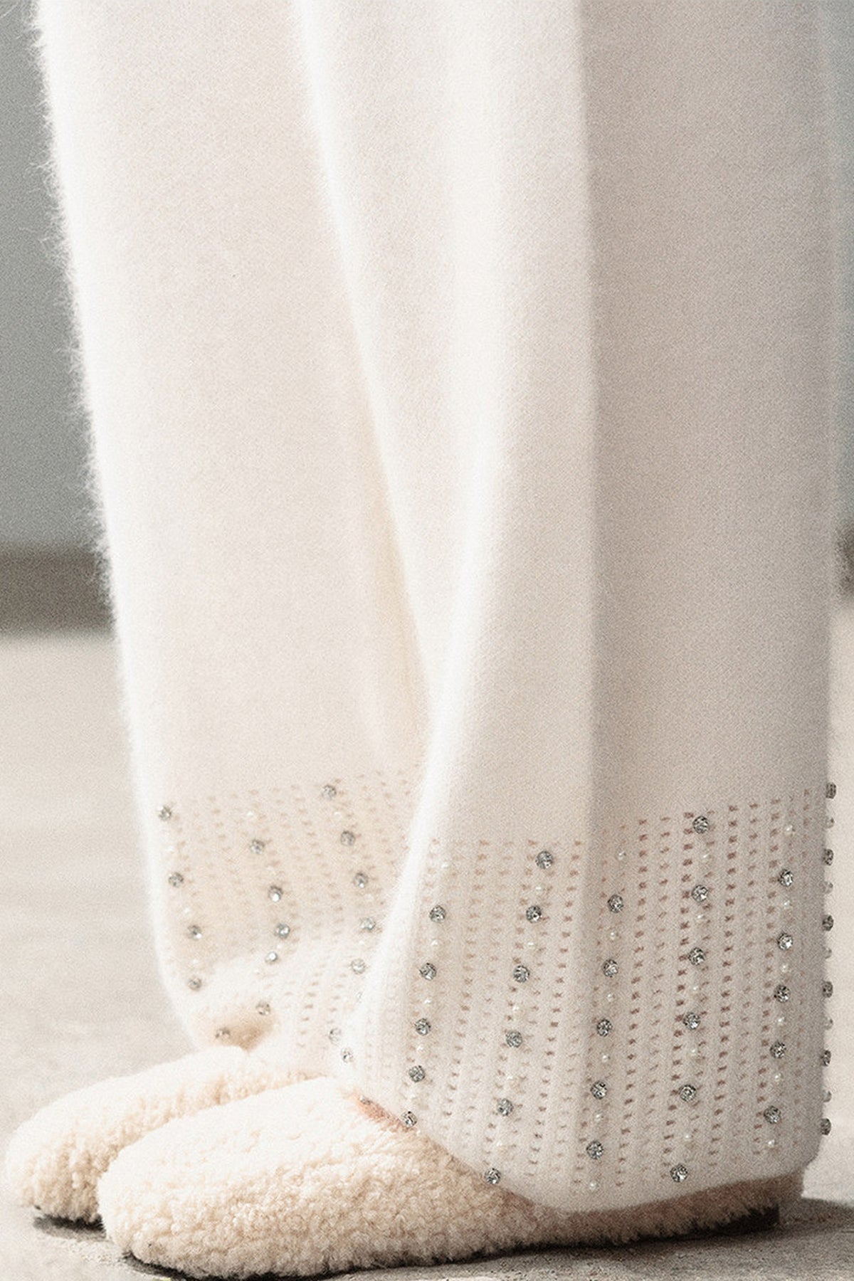 Raccoon Fur Wide-Leg Pants