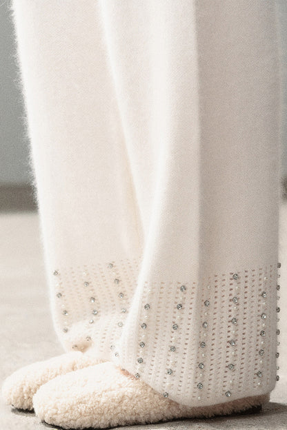 Raccoon Fur Wide-Leg Pants