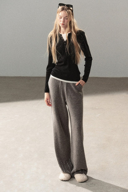 Raccoon Fur Wide-Leg Pants