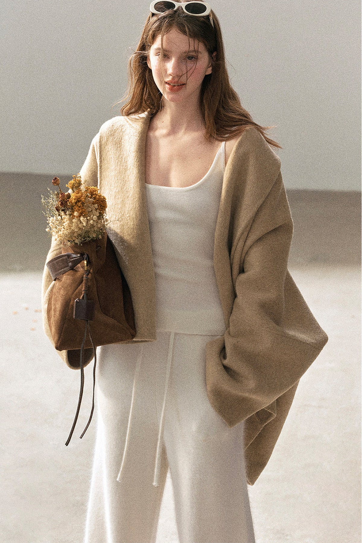 Raccoon Fur Wide-Leg Pants