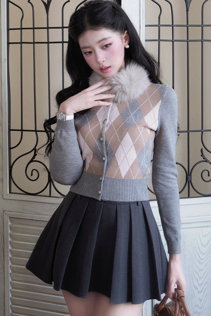 Two Narcissus Pleated A-Line Skirt and Top Set-Up