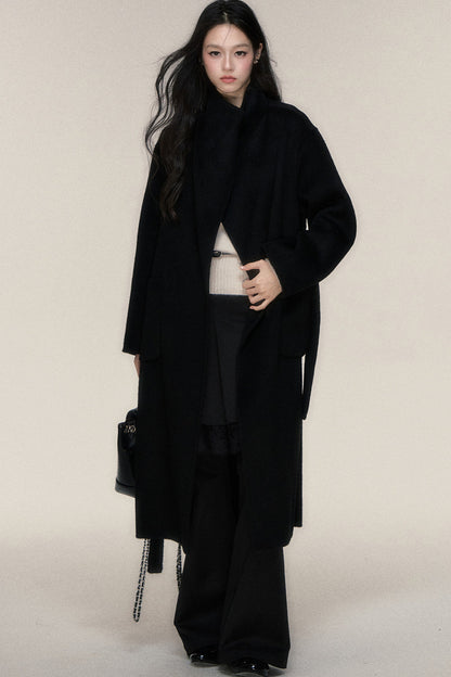 Single Button Double-Sided Wool Coat